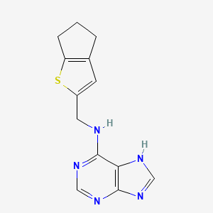 molecular formula C13H13N5S B7587264 N-(5,6-dihydro-4H-cyclopenta[b]thiophen-2-ylmethyl)-7H-purin-6-amine 