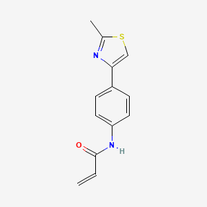 molecular formula C13H12N2OS B7587265 N-[4-(2-methyl-1,3-thiazol-4-yl)phenyl]prop-2-enamide 