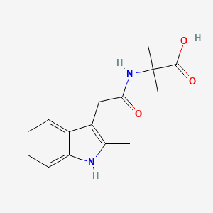 molecular formula C15H18N2O3 B7587271 2-methyl-2-[[2-(2-methyl-1H-indol-3-yl)acetyl]amino]propanoic acid 