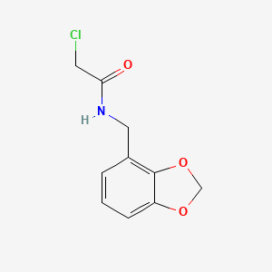 molecular formula C10H10ClNO3 B7587281 N-(1,3-benzodioxol-4-ylmethyl)-2-chloroacetamide 