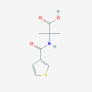 molecular formula C9H11NO3S B7587284 2-Methyl-2-(thiophene-3-carbonylamino)propanoic acid 