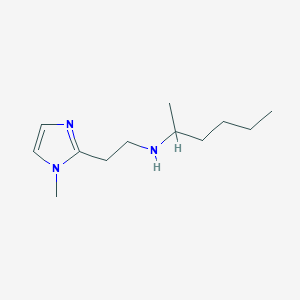molecular formula C12H23N3 B7587300 N-[2-(1-methylimidazol-2-yl)ethyl]hexan-2-amine 