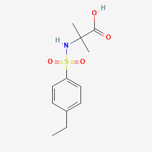 molecular formula C12H17NO4S B7587305 2-[(4-Ethylphenyl)sulfonylamino]-2-methylpropanoic acid 