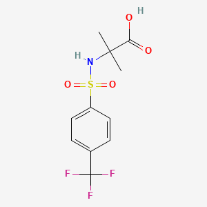 molecular formula C11H12F3NO4S B7587315 2-Methyl-2-[[4-(trifluoromethyl)phenyl]sulfonylamino]propanoic acid 