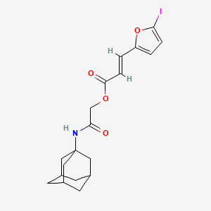 molecular formula C19H22INO4 B7587337 [2-(1-adamantylamino)-2-oxoethyl] (E)-3-(5-iodofuran-2-yl)prop-2-enoate 