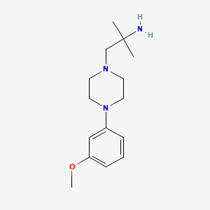 molecular formula C15H25N3O B7587342 1-[4-(3-Methoxyphenyl)piperazin-1-yl]-2-methylpropan-2-amine 