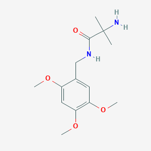 molecular formula C14H22N2O4 B7587347 2-amino-2-methyl-N-[(2,4,5-trimethoxyphenyl)methyl]propanamide 