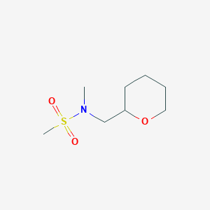molecular formula C8H17NO3S B7587357 N-methyl-N-(oxan-2-ylmethyl)methanesulfonamide 