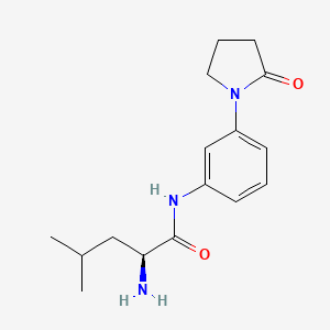 molecular formula C16H23N3O2 B7587376 (2S)-2-amino-4-methyl-N-[3-(2-oxopyrrolidin-1-yl)phenyl]pentanamide 