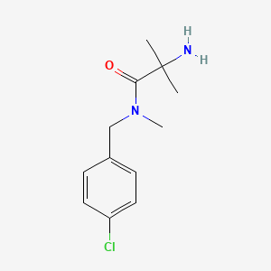 molecular formula C12H17ClN2O B7587400 2-amino-N-[(4-chlorophenyl)methyl]-N,2-dimethylpropanamide 