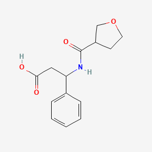 molecular formula C14H17NO4 B7587411 3-(Oxolane-3-carbonylamino)-3-phenylpropanoic acid 