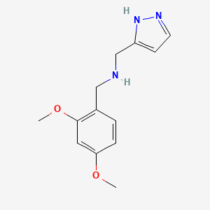 molecular formula C13H17N3O2 B7587432 N-((1H-Pyrazol-3-YL)methyl)-1-(2,4-dimethoxyphenyl)methanamine 
