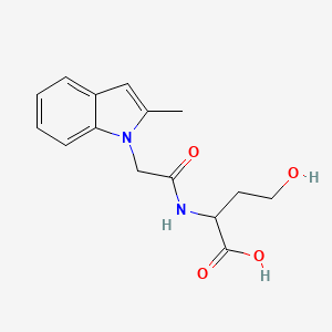 molecular formula C15H18N2O4 B7587434 4-Hydroxy-2-[[2-(2-methylindol-1-yl)acetyl]amino]butanoic acid 