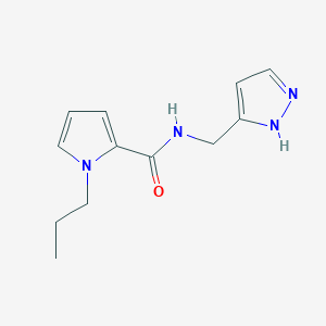molecular formula C12H16N4O B7587449 1-propyl-N-(1H-pyrazol-5-ylmethyl)pyrrole-2-carboxamide 