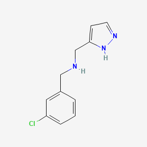molecular formula C11H12ClN3 B7587464 1-(3-chlorophenyl)-N-(1H-pyrazol-5-ylmethyl)methanamine 