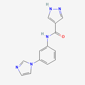 molecular formula C13H11N5O B7587484 N-(3-imidazol-1-ylphenyl)-1H-pyrazole-4-carboxamide 