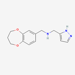 molecular formula C14H17N3O2 B7587501 1-(3,4-dihydro-2H-1,5-benzodioxepin-7-yl)-N-(1H-pyrazol-5-ylmethyl)methanamine 