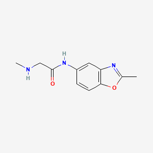 molecular formula C11H13N3O2 B7587503 2-(methylamino)-N-(2-methyl-1,3-benzoxazol-5-yl)acetamide 