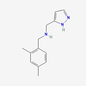 molecular formula C13H17N3 B7587510 1-(2,4-dimethylphenyl)-N-(1H-pyrazol-5-ylmethyl)methanamine 