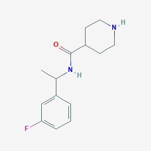 molecular formula C14H19FN2O B7587513 N-[1-(3-fluorophenyl)ethyl]piperidine-4-carboxamide 