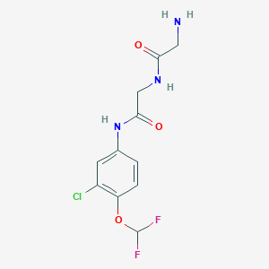 molecular formula C11H12ClF2N3O3 B7587529 2-amino-N-[2-[3-chloro-4-(difluoromethoxy)anilino]-2-oxoethyl]acetamide 