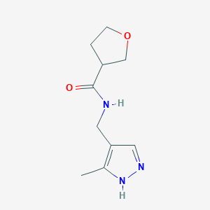 molecular formula C10H15N3O2 B7587534 N-[(5-methyl-1H-pyrazol-4-yl)methyl]oxolane-3-carboxamide 