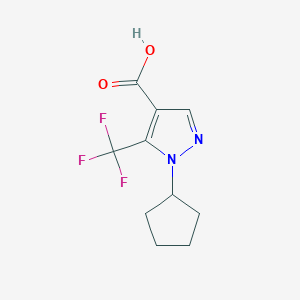 molecular formula C10H11F3N2O2 B7587550 1-cyclopentyl-5-trifluoromethyl-1H-pyrazole-4-carboxylic acid 