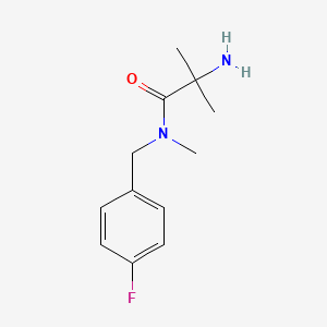 molecular formula C12H17FN2O B7587562 2-amino-N-[(4-fluorophenyl)methyl]-N,2-dimethylpropanamide 