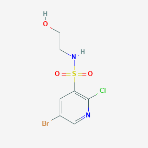 molecular formula C7H8BrClN2O3S B7587568 5-bromo-2-chloro-N-(2-hydroxyethyl)pyridine-3-sulfonamide 