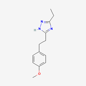 molecular formula C13H17N3O B7587577 3-ethyl-5-[2-(4-methoxyphenyl)ethyl]-1H-1,2,4-triazole 