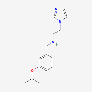 molecular formula C15H21N3O B7587600 2-imidazol-1-yl-N-[(3-propan-2-yloxyphenyl)methyl]ethanamine 