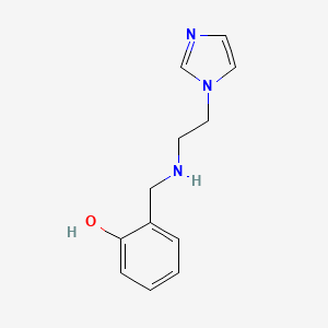 molecular formula C12H15N3O B7587614 2-[(2-Imidazol-1-ylethylamino)methyl]phenol 