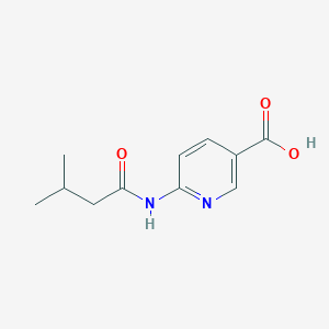 molecular formula C11H14N2O3 B7587641 6-(3-Methylbutanoylamino)pyridine-3-carboxylic acid 
