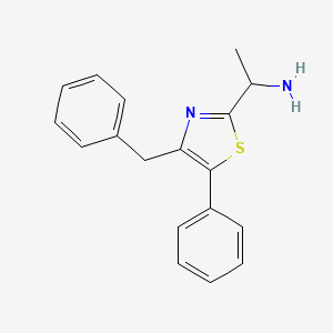 molecular formula C18H18N2S B7587652 1-(4-Benzyl-5-phenyl-1,3-thiazol-2-yl)ethanamine 