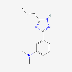 molecular formula C13H18N4 B7587655 N,N-dimethyl-3-(5-propyl-1H-1,2,4-triazol-3-yl)aniline 