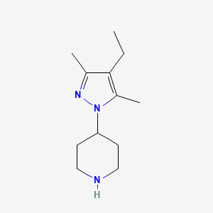 molecular formula C12H21N3 B7587670 4-(4-Ethyl-3,5-dimethylpyrazol-1-yl)piperidine 