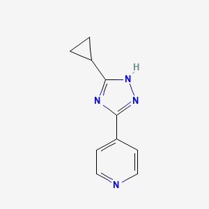 molecular formula C10H10N4 B7587671 4-(5-cyclopropyl-1H-1,2,4-triazol-3-yl)pyridine 