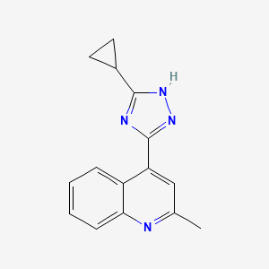 molecular formula C15H14N4 B7587683 4-(5-cyclopropyl-1H-1,2,4-triazol-3-yl)-2-methylquinoline 