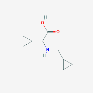 molecular formula C9H15NO2 B7587692 2-Cyclopropyl-2-(cyclopropylmethylamino)acetic acid 