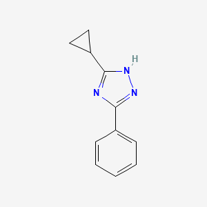 molecular formula C11H11N3 B7587694 3-Cyclopropyl-5-phenyl-1H-1,2,4-triazole 