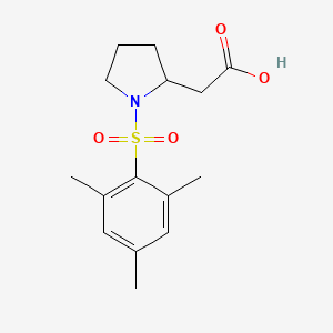 2-[1-(2,4,6-Trimethylphenyl)sulfonylpyrrolidin-2-yl]acetic acid