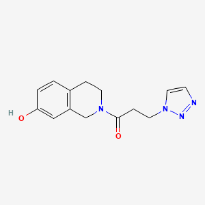 molecular formula C14H16N4O2 B7587735 1-(7-hydroxy-3,4-dihydro-1H-isoquinolin-2-yl)-3-(triazol-1-yl)propan-1-one 