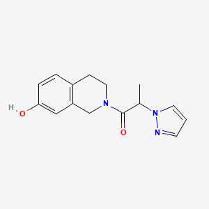 molecular formula C15H17N3O2 B7587740 1-(7-hydroxy-3,4-dihydro-1H-isoquinolin-2-yl)-2-pyrazol-1-ylpropan-1-one 