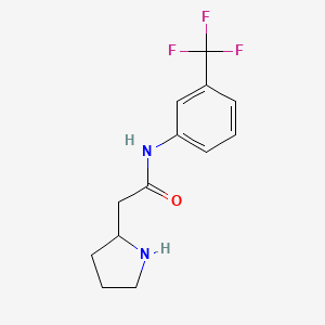 molecular formula C13H15F3N2O B7587780 2-pyrrolidin-2-yl-N-[3-(trifluoromethyl)phenyl]acetamide 