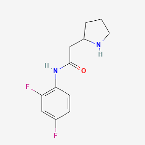 molecular formula C12H14F2N2O B7587788 N-(2,4-difluorophenyl)-2-pyrrolidin-2-ylacetamide 
