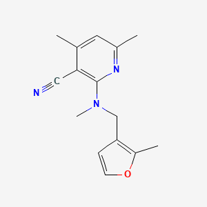 molecular formula C15H17N3O B7587830 4,6-Dimethyl-2-[methyl-[(2-methylfuran-3-yl)methyl]amino]pyridine-3-carbonitrile 