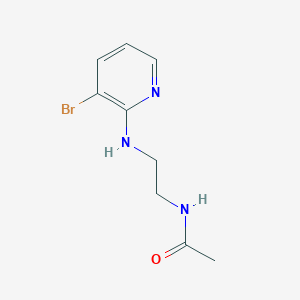molecular formula C9H12BrN3O B7587839 N-[2-[(3-bromopyridin-2-yl)amino]ethyl]acetamide 