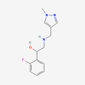molecular formula C13H16FN3O B7587869 1-(2-Fluorophenyl)-2-[(1-methylpyrazol-4-yl)methylamino]ethanol 