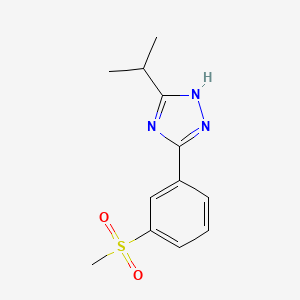 molecular formula C12H15N3O2S B7587876 3-(3-methylsulfonylphenyl)-5-propan-2-yl-1H-1,2,4-triazole 