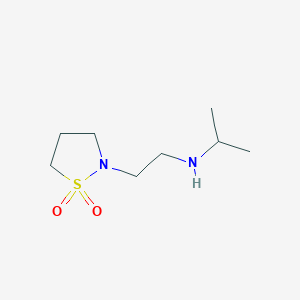 molecular formula C8H18N2O2S B7587877 N-[2-(1,1-dioxo-1,2-thiazolidin-2-yl)ethyl]propan-2-amine 
